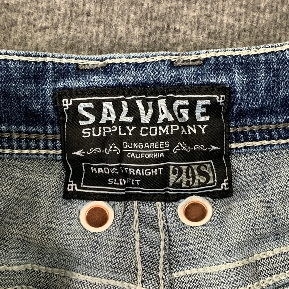Salvage Supply Co Jeans Men 29S 29x30 Haovc Straight Slim Buckle Pants Stretch